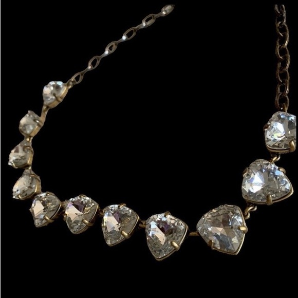 Vintage Estate Brilliant Crystal Collar Choker Necklace Jewelry - Picture 5 of 9